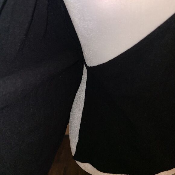 Treasure & Bond Black Linen Blend Wrap Blouse - Picture 7 of 9